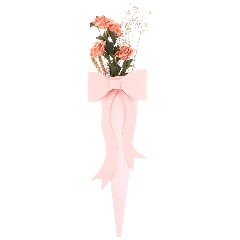 

Портативная коробка с бантом и цветами розы, бумажный пакет, коробка для одного букета, подарок на день Святого Валентина, День рождения, Рож...