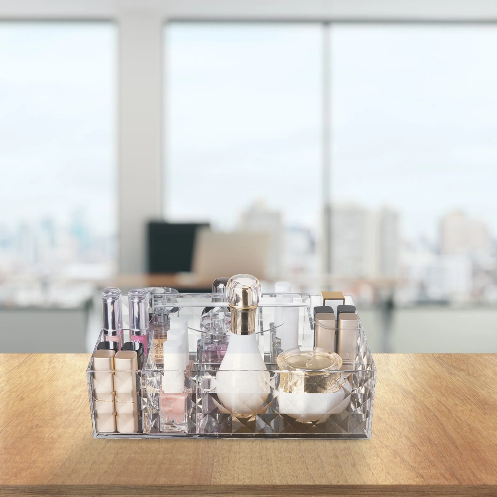 Ящик для хранения домашний чехол органайзер макияжа держатель настольный