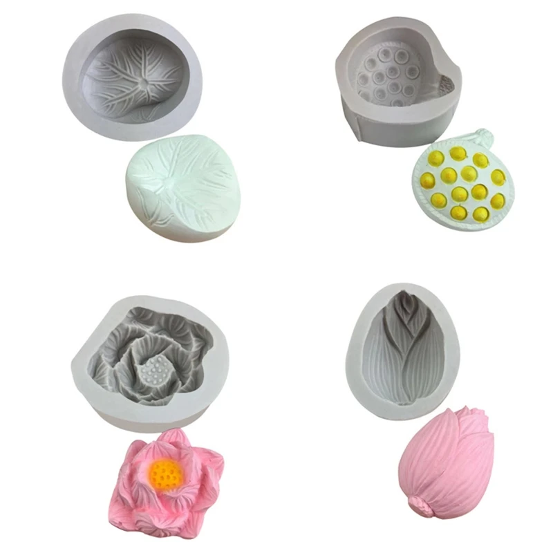 

2022 Lotus Series Silicone Soap Mold DIY Lotus Soap Making Supplies Baking Mold for Chocolate Cheesecake Fondant Cupcake Cake