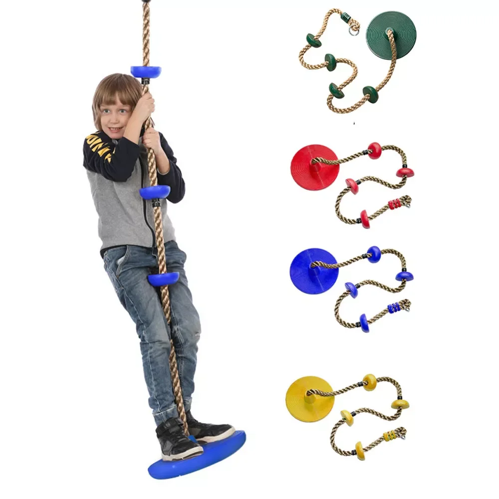 

garden swing Climbing Rope Swing garden furniture with Platform and Disc Set Rope Ladder for Tree Porch Tire Swing Hammocks