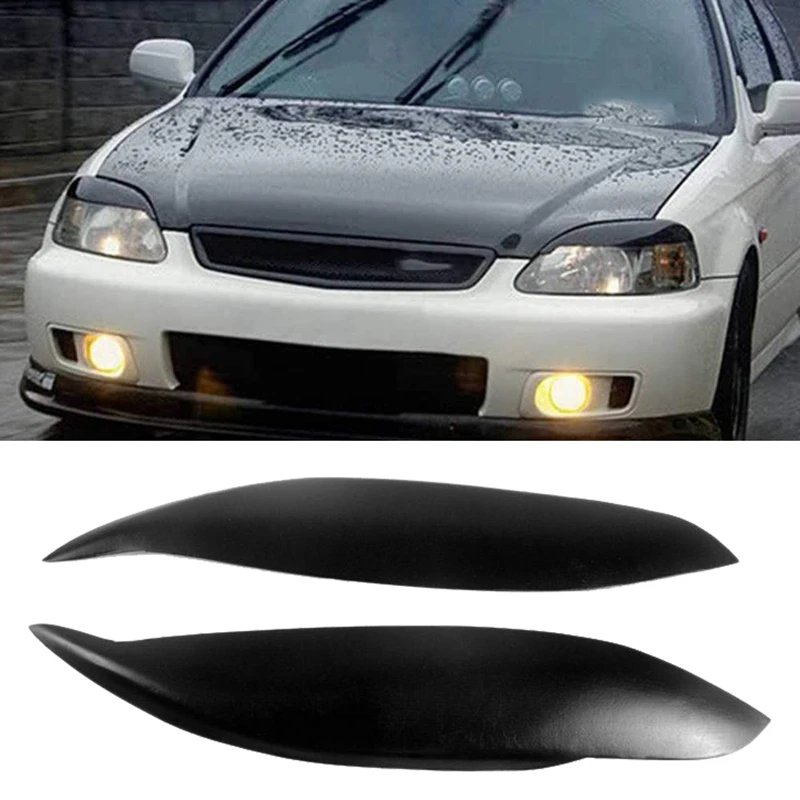 

Глянцевая черная Автомобильная наклейка для передних фар и бровей для Honda Civic EK9 1999-2000