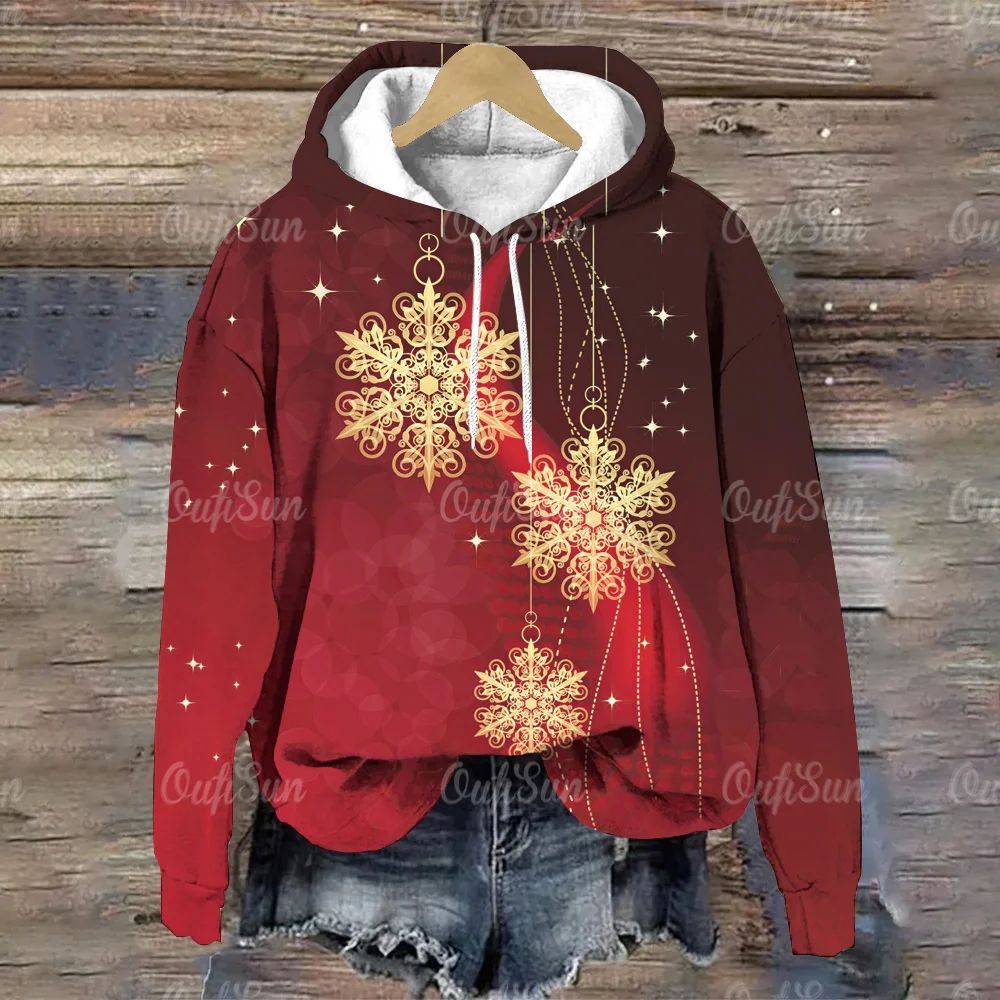 

Рождественская Толстовка для женщин, модный праздничный Яркий Топ, осенняя новая женская одежда, свитшот, карнавальный женский свитер, Рождественская блузка