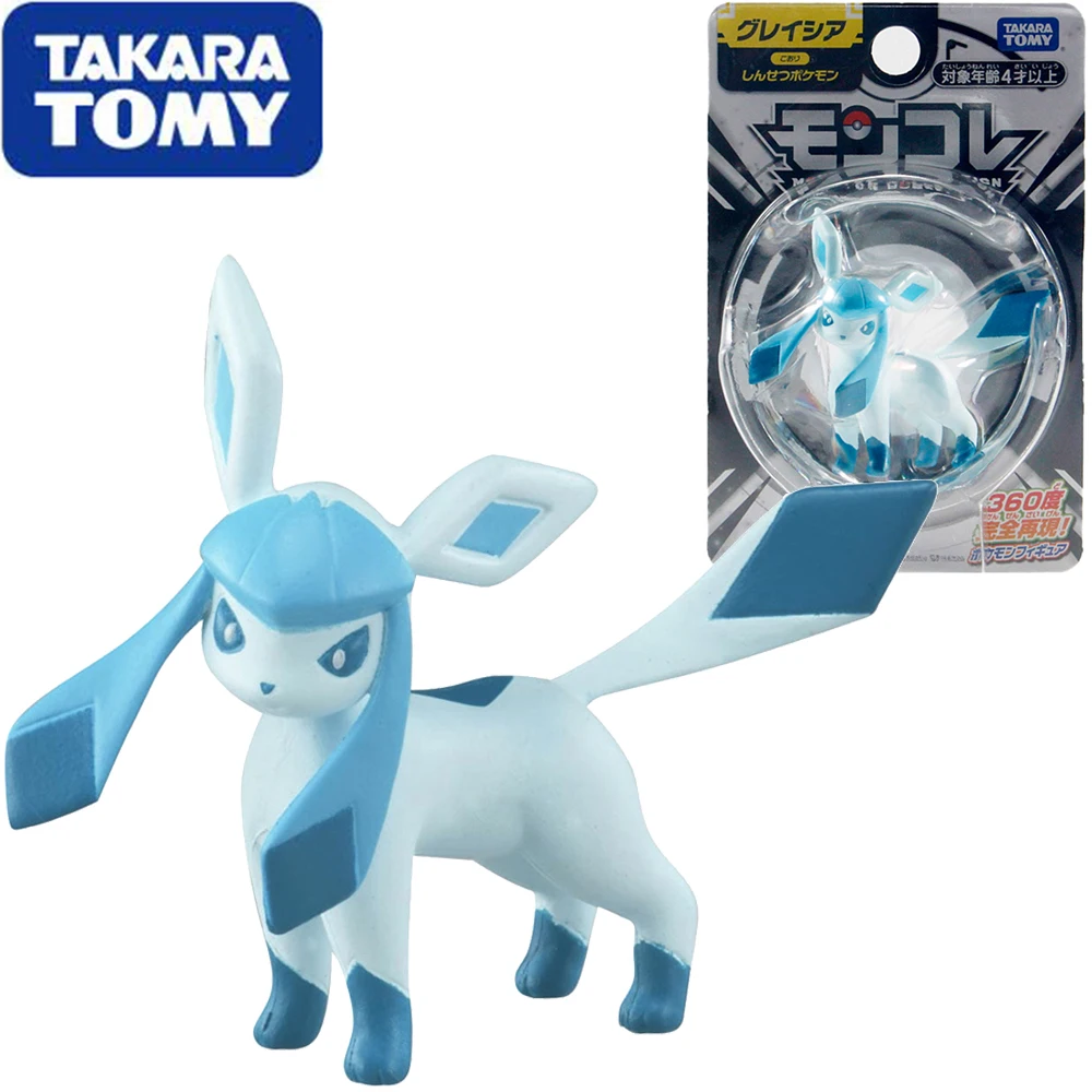 

In Stock Takaratomy Pokemon Monster Collection Glaceon Pokemon Table Decorations Collectible Anime Figure Model Toys Gift
