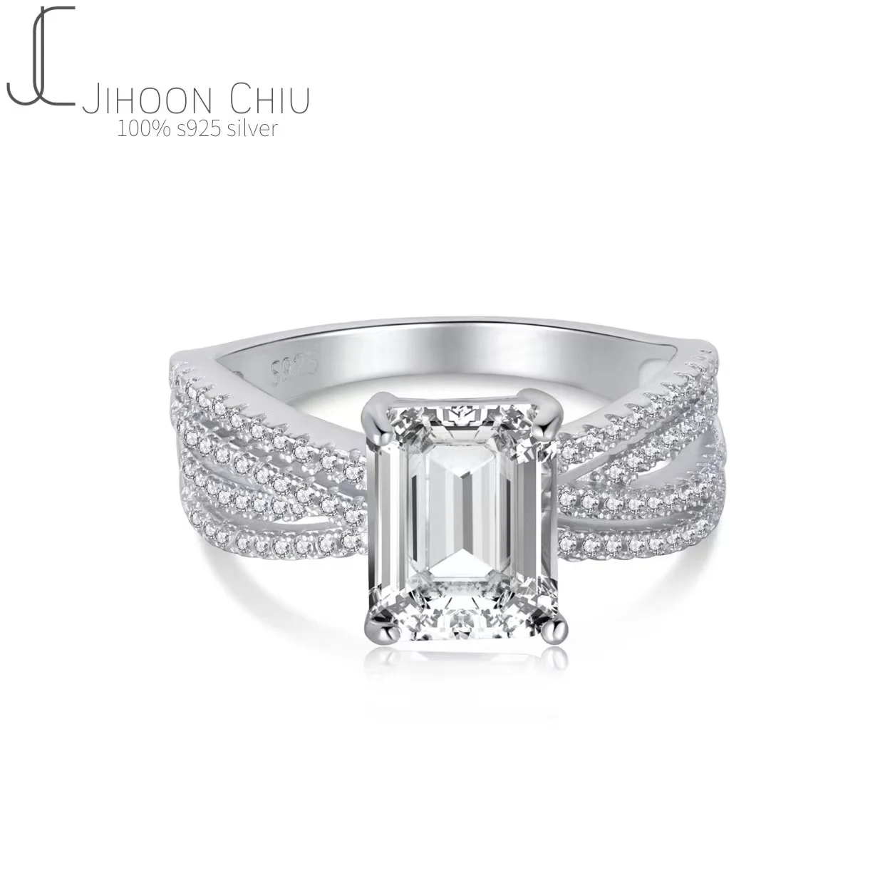

Cut Created Moissanite Gemstone Engagement Rings for Women 100% 925 Sterling Silver Wedding Jewelry Simple Rings Wholesale