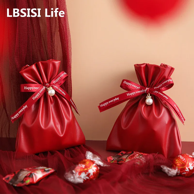 

Маленькая кожаная Подарочная сумка LBSISI Life, Новая креативная Сумочка, темпераментная однотонная Сумочка для дня рождения, свадьбы, вечеринк...