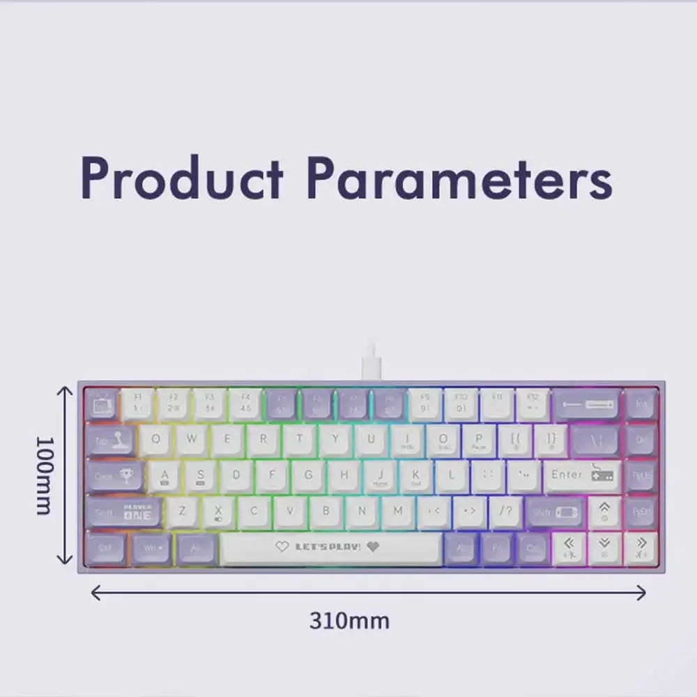 Беспроводная игровая механическая клавиатура AJazz AK680 68 клавиш горячая замена
