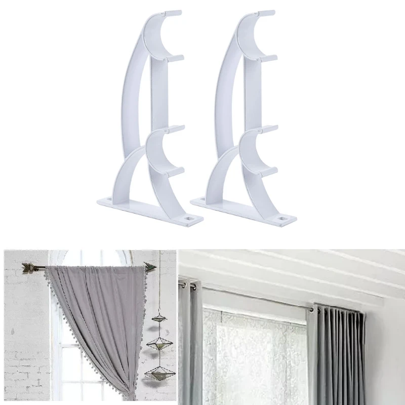 

N58C двойная драпировка для занавесок, держатель кронштейна для спальни, занавески, настенные двойные занавески, кронштейны