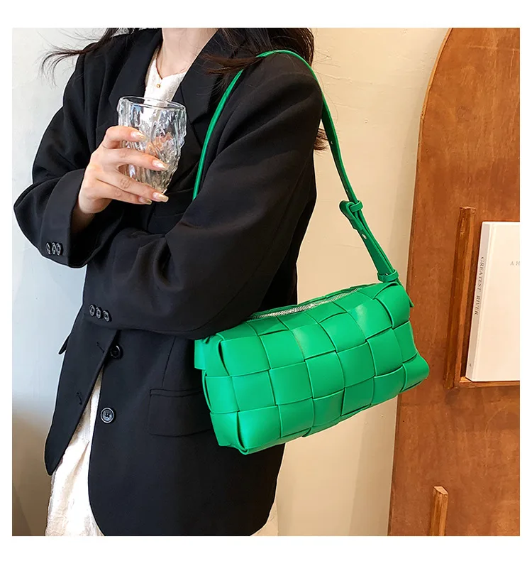 

Casual Women's Bag 2022 New Summer One Shoulder Woven Simple Texture Messenger Bag Purses and Handbags Luxury Designer