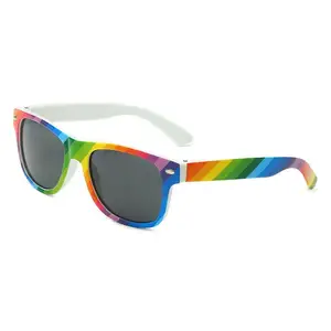 Wholesale Rainbow Pride Sunglasses Unisex Retro UV400 Protection LGBT Eyewear Bulk Sunglasses for Ad