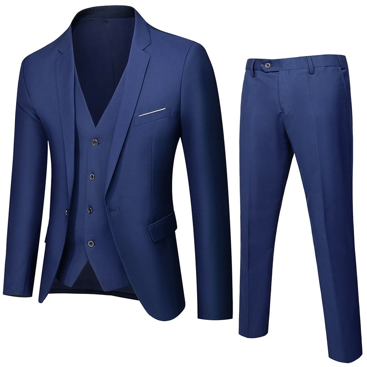 Business Casual Three-piece Suit Single Row One Button Groom Groomsmen Men's Suit Suit Party Dress Evening Party Slim Nightclub