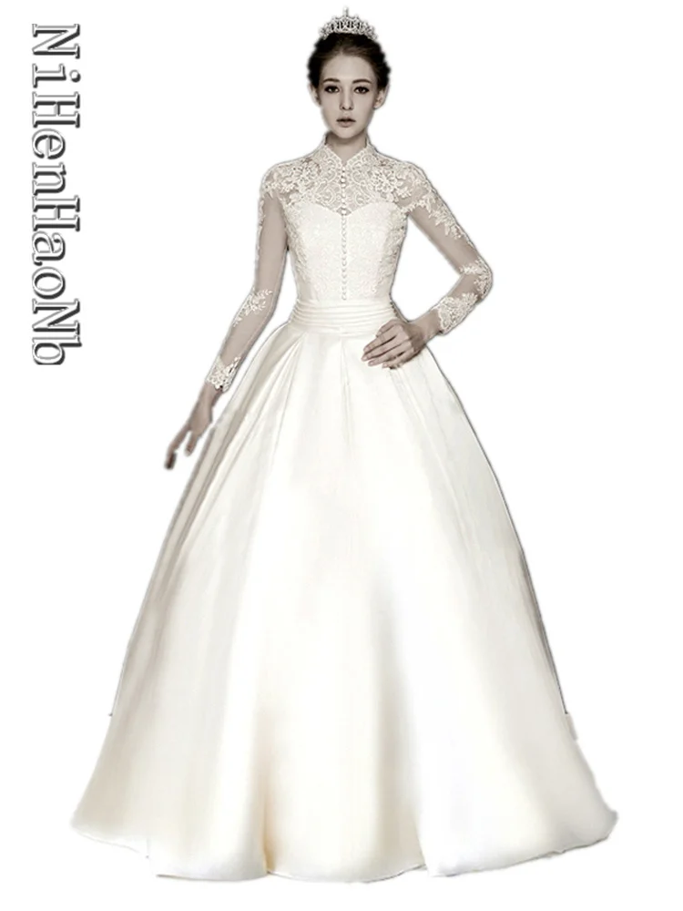 

2023 New Wedding Dress Sexy Lace Applique Vintage Bridal Gown Robe De Mariee