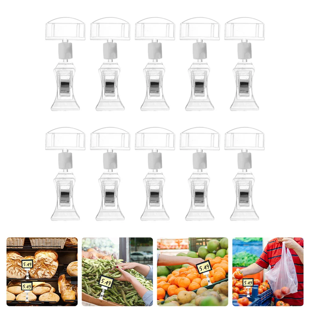 

Price Sign Tag Holder Clip Clips Merchandise Rack Clothing Signs Swivel Holders Display Mini Clear Label Plastic