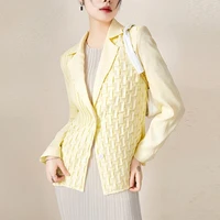 original casual suit jacket female small 2022 spring new miyake pleated heavy craft french style design niche blazer women