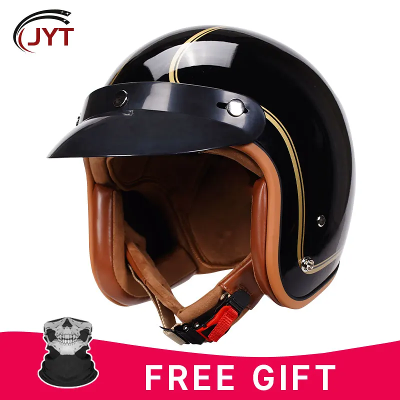 

Мотошлем в стиле ретро в горошек с открытым лицом, низкопрофильный, винтажный, всесезонный, унисекс, для мужчин и женщин, для мотокросса, 3/4