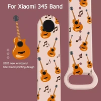 guitar strap for xiaomi mi band 6 5 4 3 replacement silicone tpu musical instrument strap for xiaomi miband 6 5 4 cartoon strap