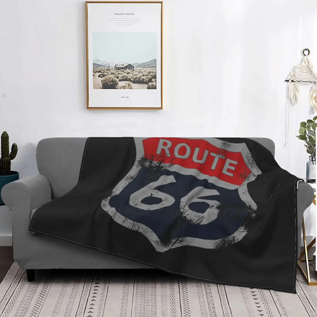 

Route 66 Mother Road My Version Blankets Fleece Ultra-Soft Throw Blankets for Bedroom Sofa Bedspread Thin Blanket