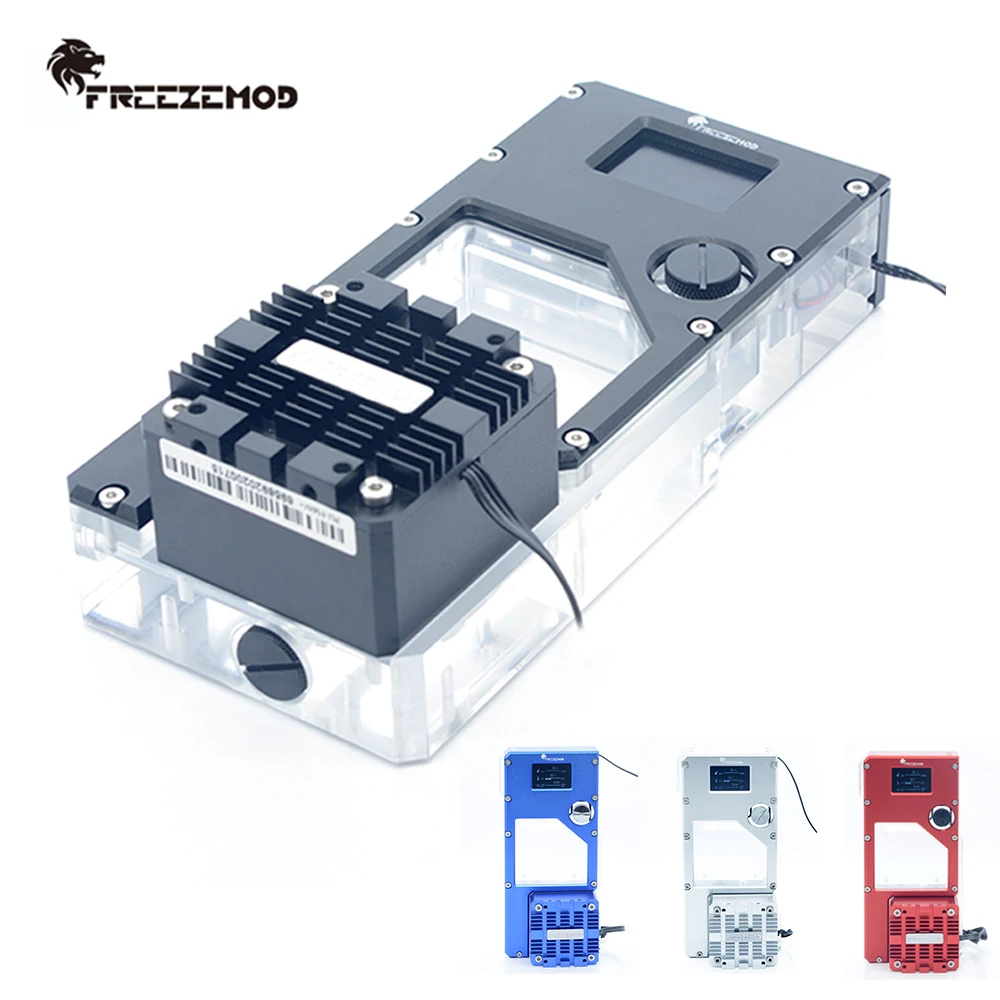 

Freezemod AIO термометр, резервуар для воды, RGB 150 л/ч 4 м, расходомер с головкой, резервуар для воды мл, охладитель, монитор данных, медь