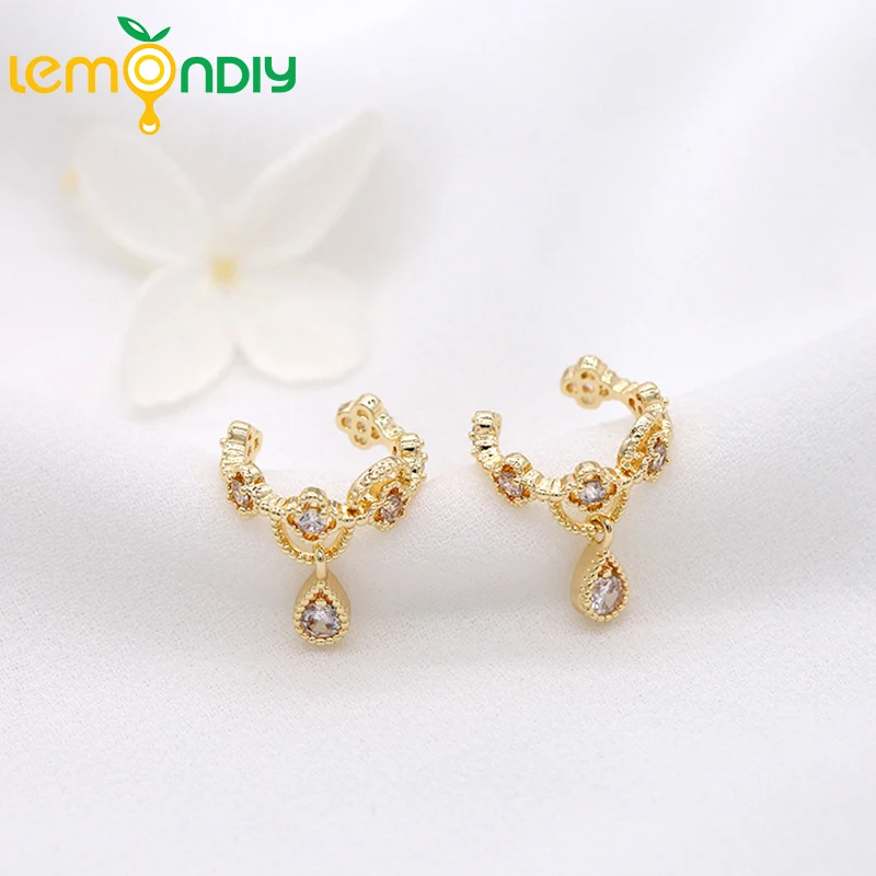 

13x15MM 24K Gold Color Plated Brass Earring Clip High Quality Diy Making Findings Jewelry Accessories Wholesales