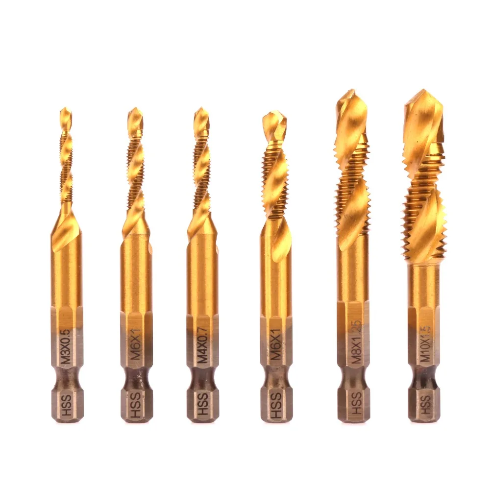 

HSS 4341 Combination Tap Drill Bit Set with 6.35mm Hex Shank