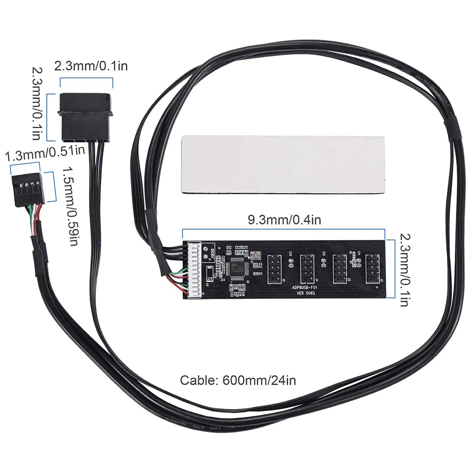 Материнская плата компьютера USB 2.0 с 9-контактным на 4-портовый 9-контактный