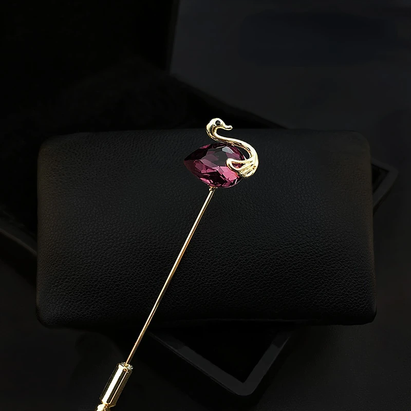 

High-End Crystal Swan Brooch Pin Women Men Buckle Suit Accessories Fashion Simple Elegant Corsage Rhinestone Jewelry Pins Gifts