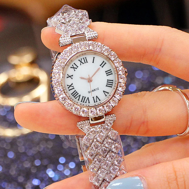 

Luxury Brand Diamond Women Watches Gold Watch Ladies Wrist Watches Rhinestone Women's Bracelet Watches Female Relogio Feminino