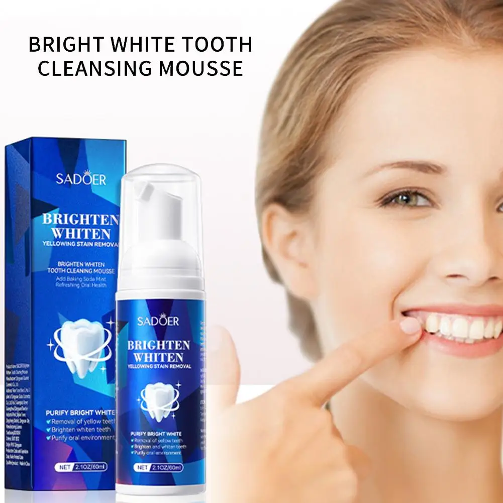 

Teeth Cleansing Whitening Mousse Removes Stains Teeth Toothpaste Mousse 60ml Oral Hygiene And Whitening Staining Whitening J6N4