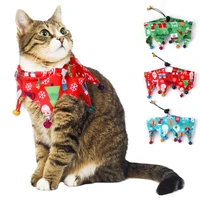 cat dog scarf accessories christmas pet soft breathable bandana decoration polyester kitten puppy costume supplies dropship