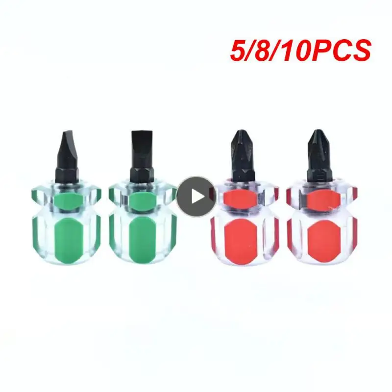 

5/8/10PCS 3.6cm Cross Word Ratchet Screwdriver Manual Radish Head Screw Driver Portable Transparent Handle Screw Driver Kit Set