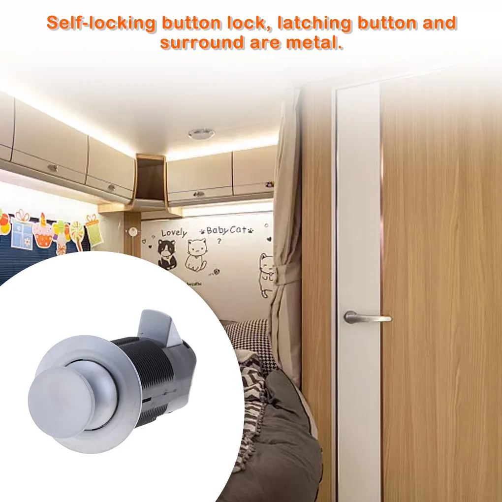 

Push Button Multifunctional Durable Alloy Door Lock Latch Drawer Locks Marine Hardware RV Van Yacht Accessories