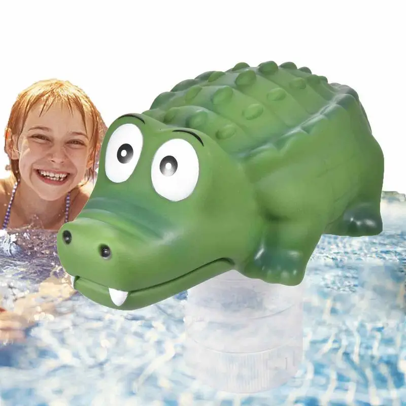 Swimming Pool Chlorine Floater Swimming Pool Vinyl Floating Cute Crocodile Animal Swimming Pool Diffuser Chlorine Dispenser