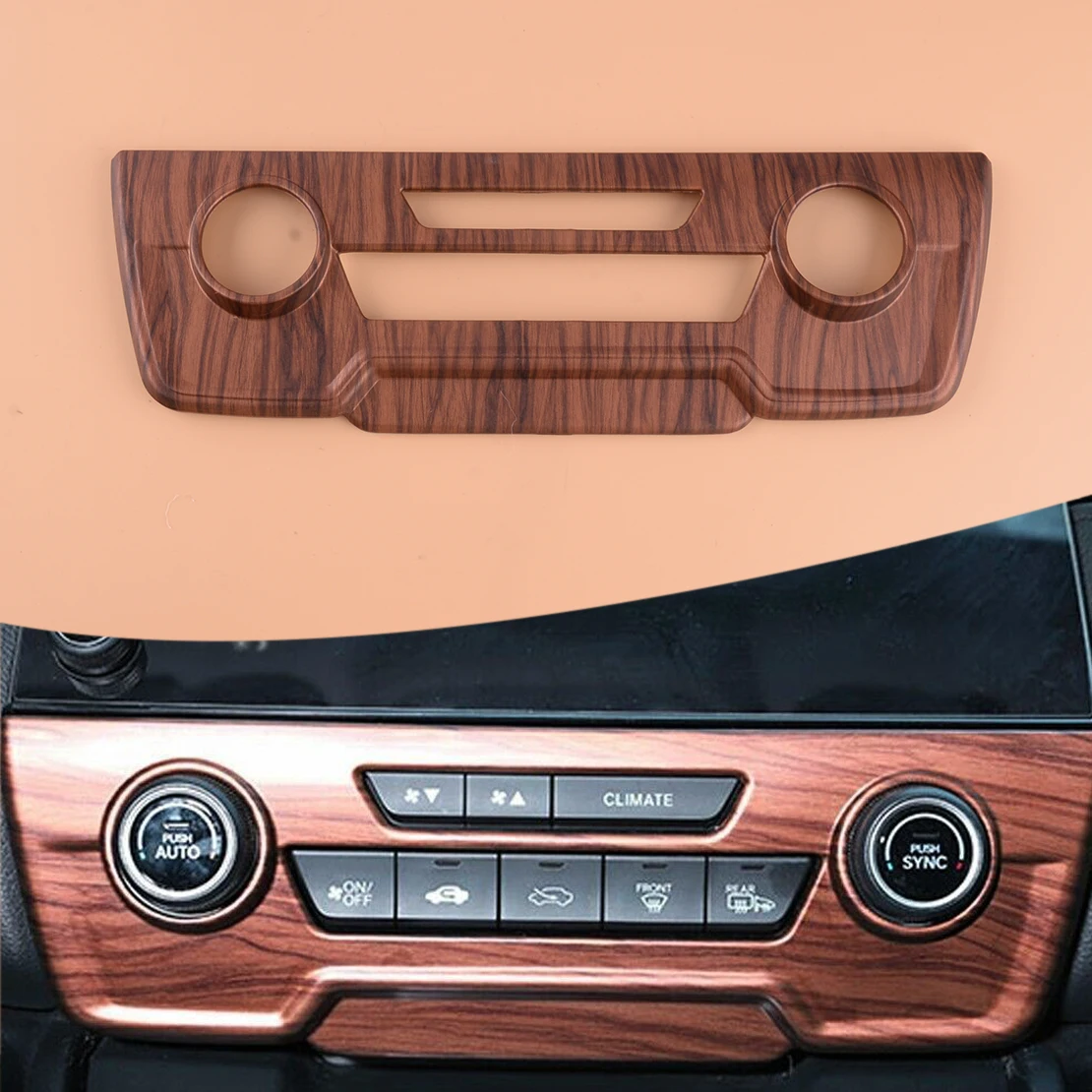 

Wood Texture Car Air Condition Switch Panel Cover Frame Trim Fit For Honda CR-V 2017 2018 2019 2020 2021 Plastic