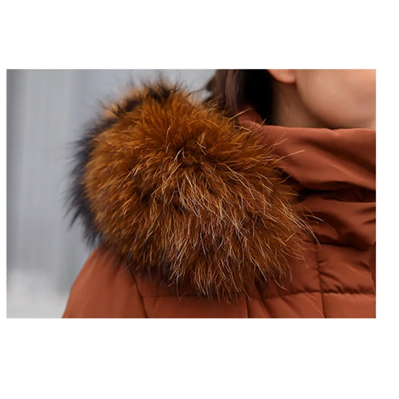 new winter clothes jacket women's warm fashion bow belt fur collar coat long dress women's thick coat parkas