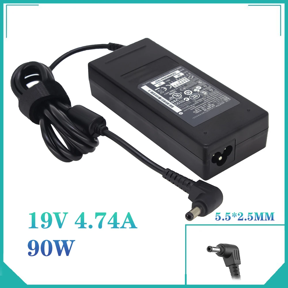 

19V 4.74A 90W 5.5*2.5mm Laptop AC Adapter Power Supply Charger For Asus K501UX Q550L A450VC K751L X53E X551M X555LA K550D