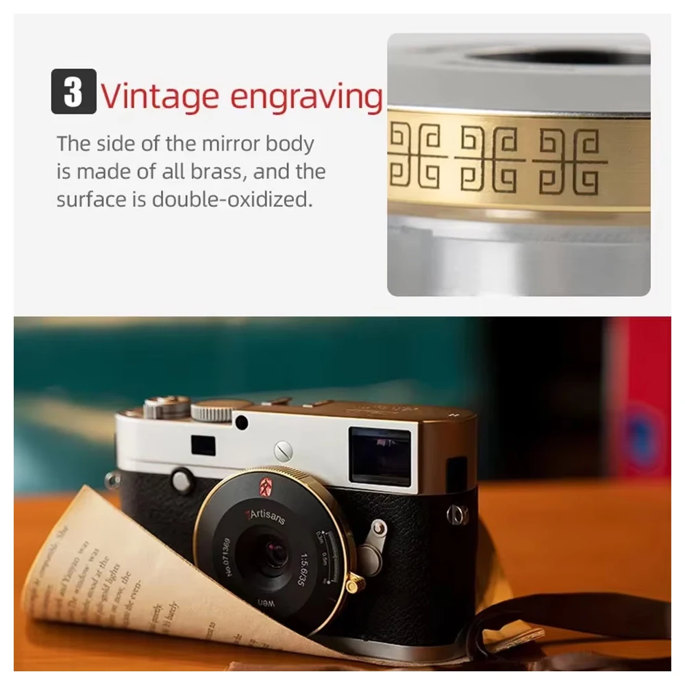 Объектив 7artisans Full Frame 35mm F5.6 с широким углом обзора, ручной фокусировкой и фиксированным фокусным расстоянием, совместимый с Leica M (art.: 3920d9a2ef5de) - 3920d9a2ef5de