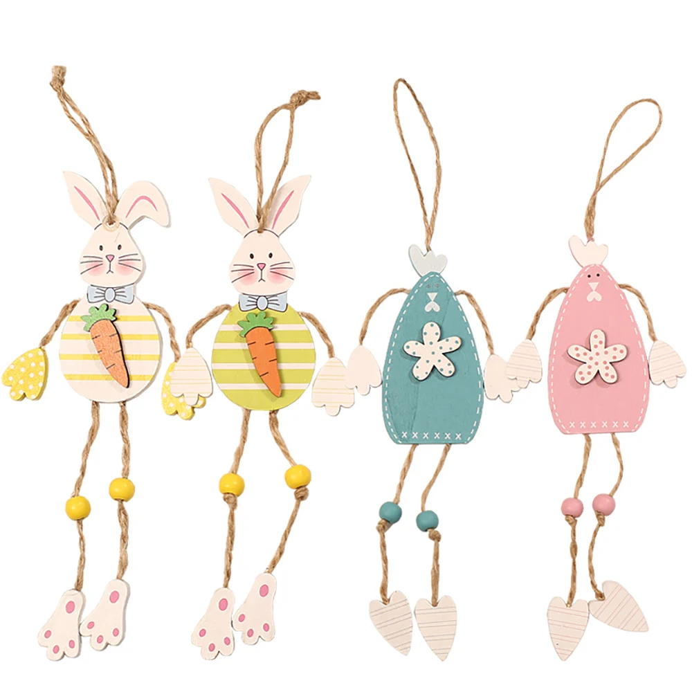 

Cute Easter Bunny Children Pendant Handmade Craft Festival Party Ornament Home Desktop Shopwindow Toys Holiday Gifts