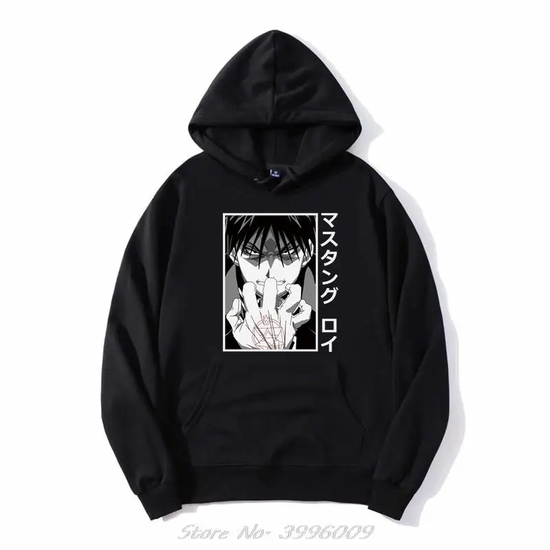 

Fullmetal Alchemist Anime Roy Mustang Hoodie Vintage Men Oversize Sweatshirts Zip Up Pullover Hooded Jacket Streetwear