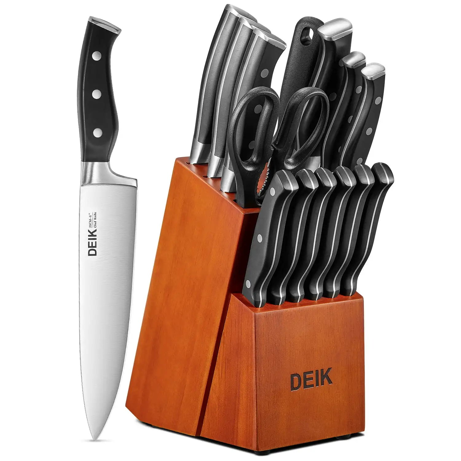 

Knife Set German Stainless Steel Knife Block Set Forged Triple Rivet Cutlery Block Set
