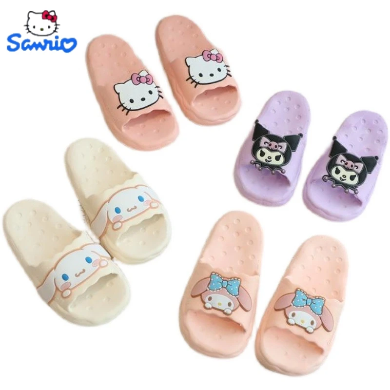 

Sanrio Hello Kitty Slides Kawaii Kuromi Women EVA Sandals Summer Indoor Outdoor Shoes Non Slip Cloud Fashion Design Kid Slippers