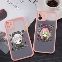 cute character of demon slayers blade phone case matte transparent for iphone 11 12 13 7 8 plus mini x xs xr pro max cover
