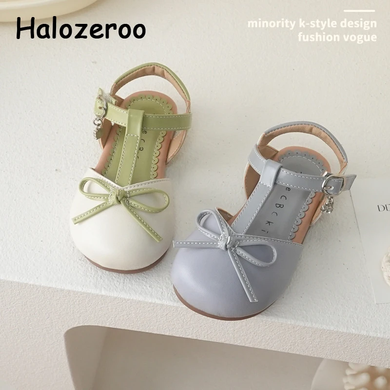 

Детские пляжные сандалии с бантом, брендовые синие босоножки принцессы, модная классическая летняя обувь для маленьких девочек