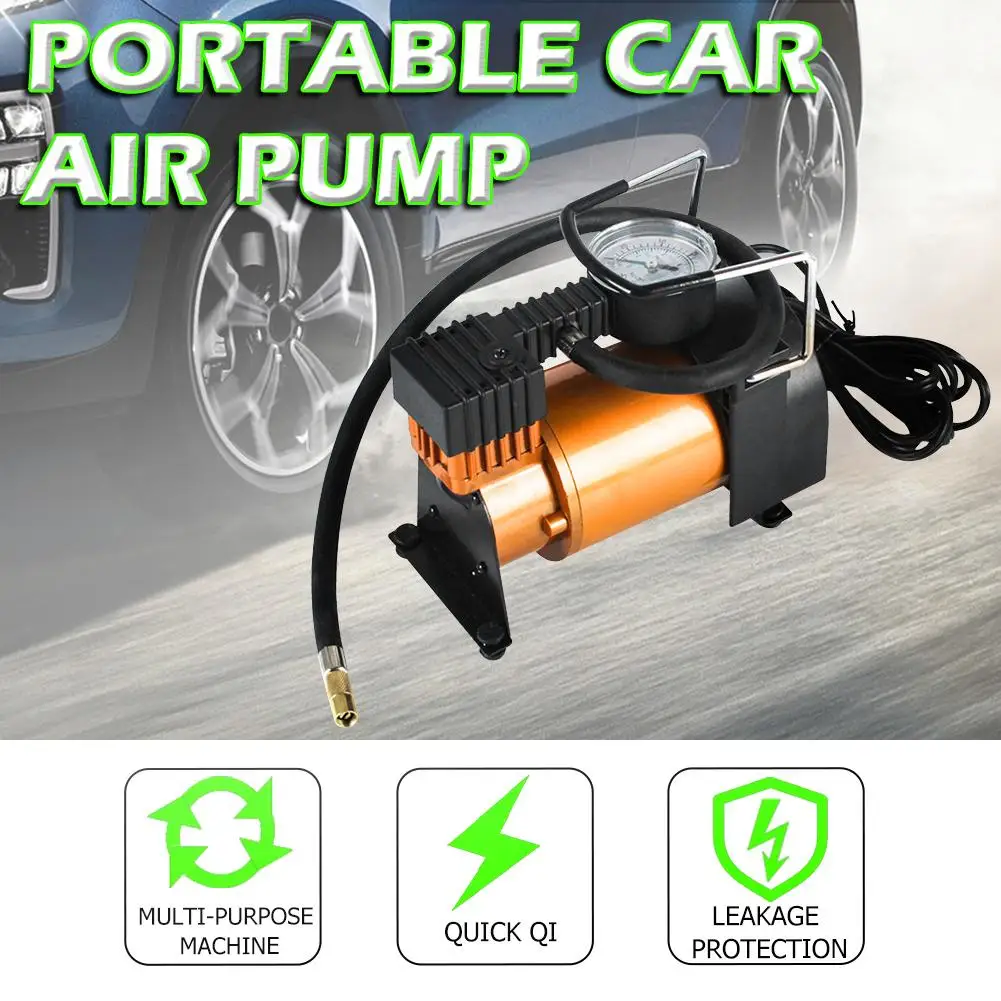 

DC 12V 150PSI Electric Car Auto Tire Inflator Pump with Pointer Pressure Gauge Universal for Cars Bicycles Balls