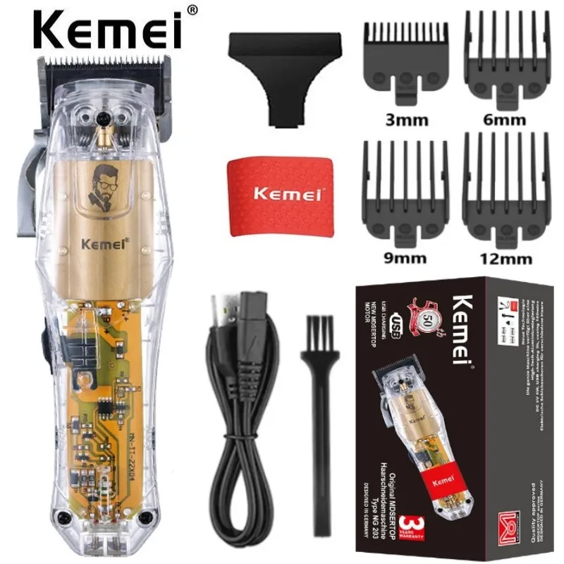 

Профессиональный триммер для волос kemei NG203 для мужчин, машинка для растушевки волос, шнур, Беспроводная электрическая машинка для стрижки во...