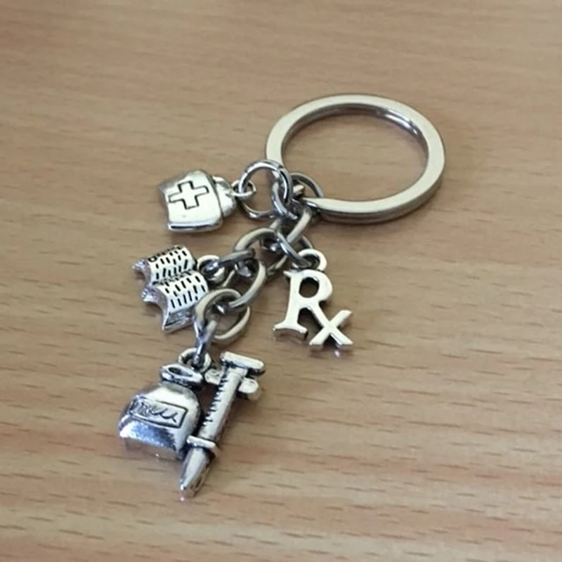 

Pharmacist Key Ring Rx Symbol Key Chain Medical Key Chain Dispenser Gift To Doctors and Nurses