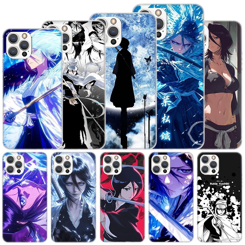 Мягкий чехол Bleach Kuchiki Rukia для iPhone 16 15 Plus 11 12 13 Mini 14 Pro Max Apple Phone Cover X XS XR SE 7 + 8 Coque