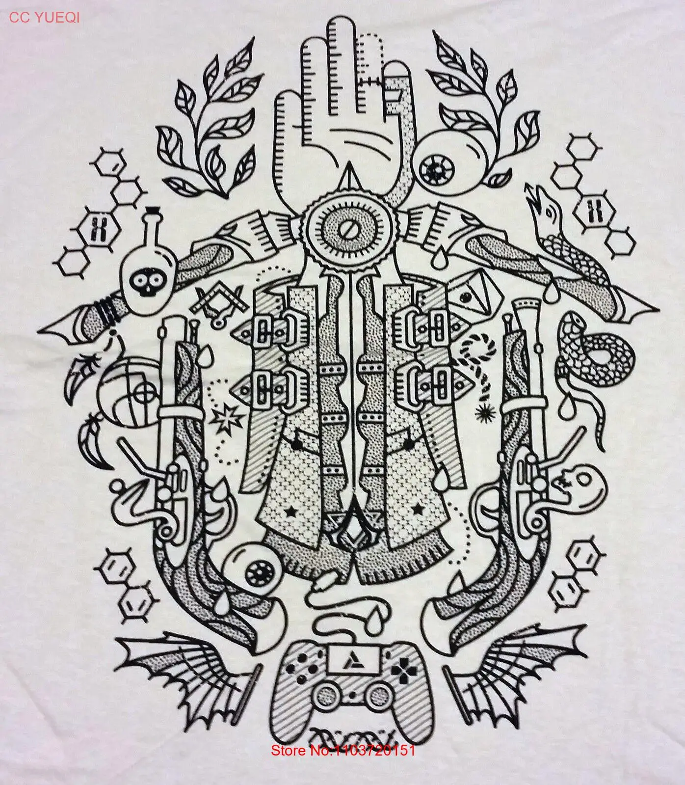 Мужская средняя рубашка Theyetee Ancestor's Hand Parody Mashup