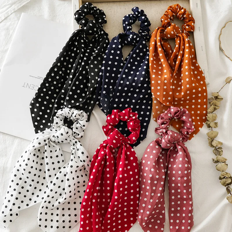

Fashion 6pcs/lot Woman Chifon Scrunchies Elegant Rubber Band Ponytail Holder Elastic Hair Tie WLFQ091