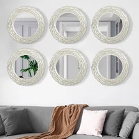 modern aesthetic mirror round art living room vanity tray frame mirror makeup quality display design espejo furniture decor