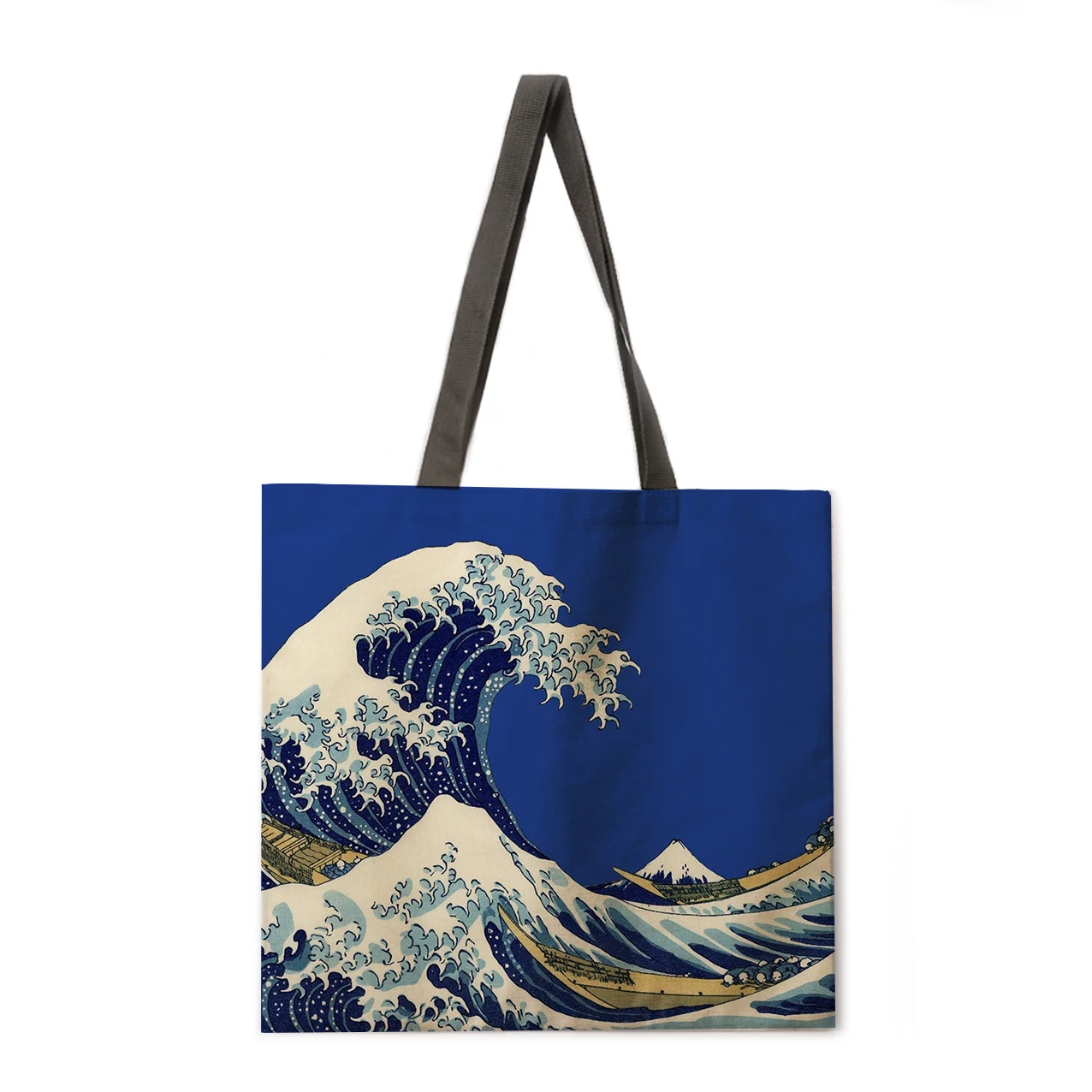 

Japanese ukiyo printing women's shoulder bag double-sided printing women's handbag shopping bag foldable and reusable