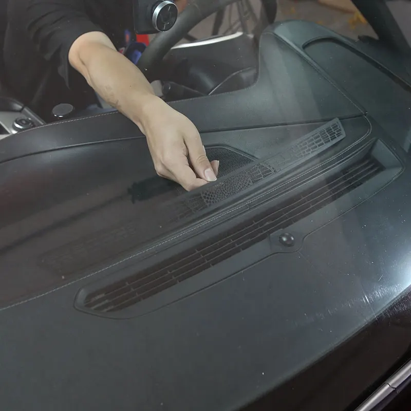 

For Chevrolet Corvette C7 14-19 Stainless Steel Black Car Dashboard Air Outlet Anti-Blocking Mesh Cover Sticker Car Accessories